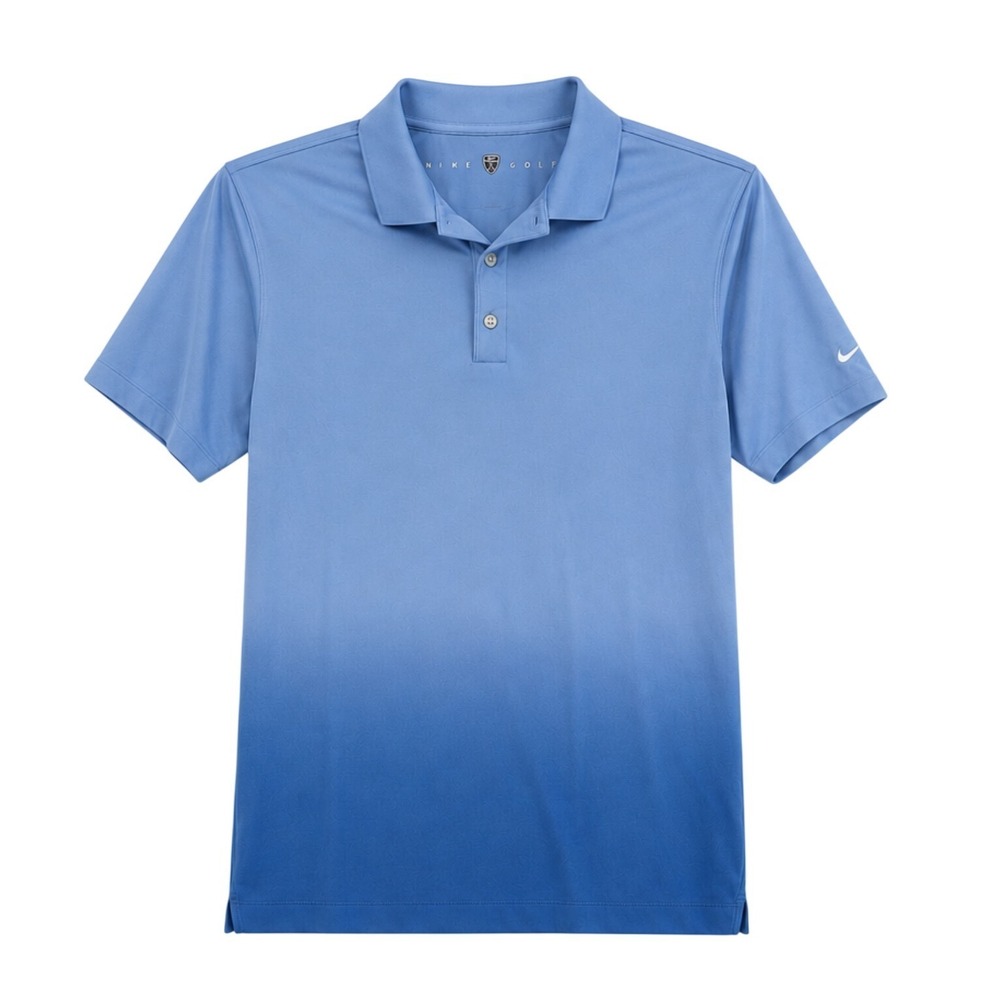 Nike Golf Mens Blue Ombre Gradient Performance Short Sleeve Polo Shirt